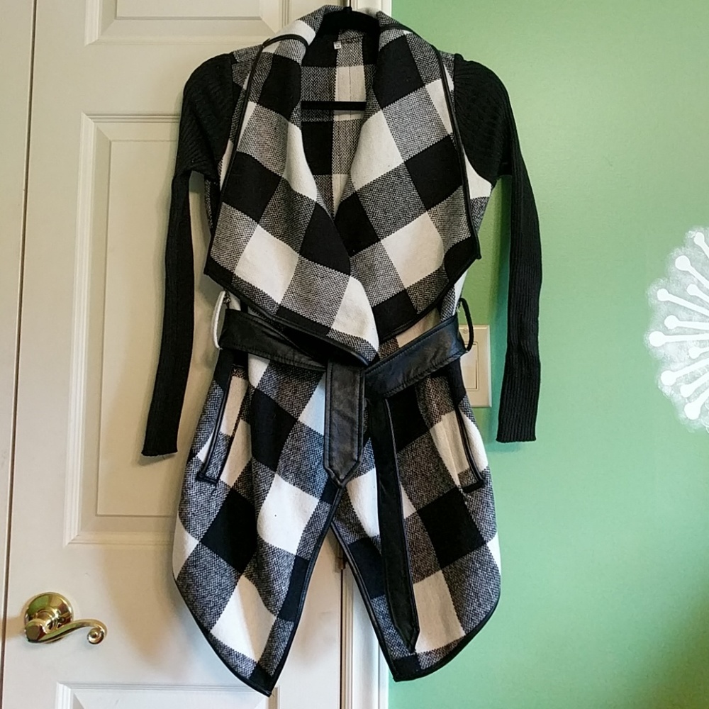 Black and White Sweater Coat